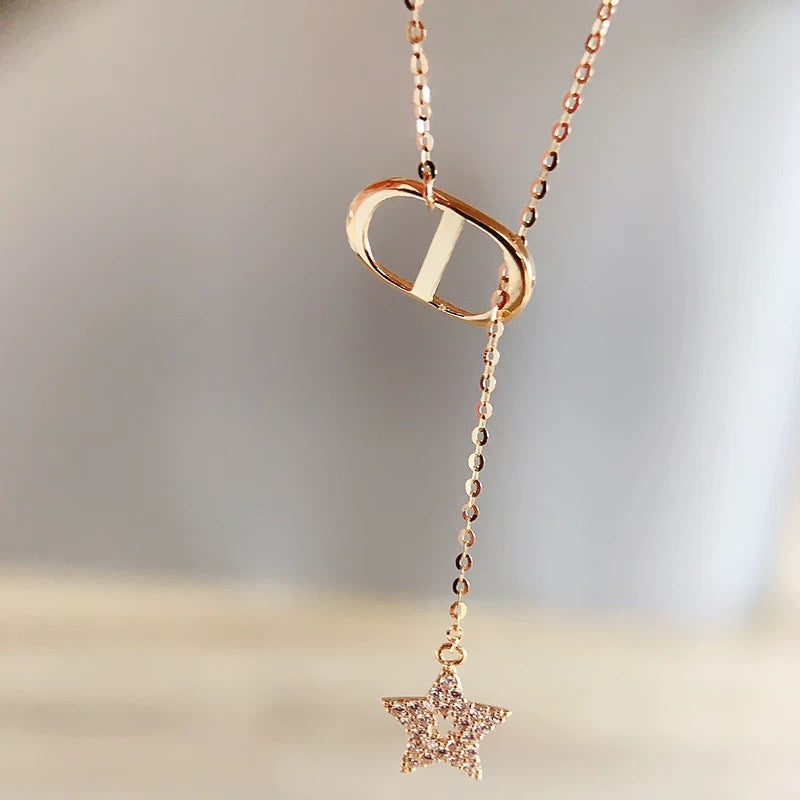 Anchor & Star Lariat Necklace