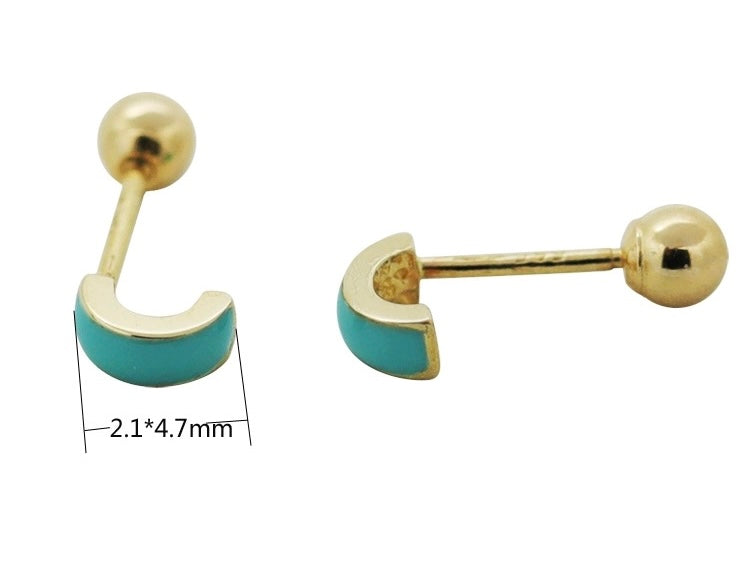 Turquoise Arc Stud Earrings