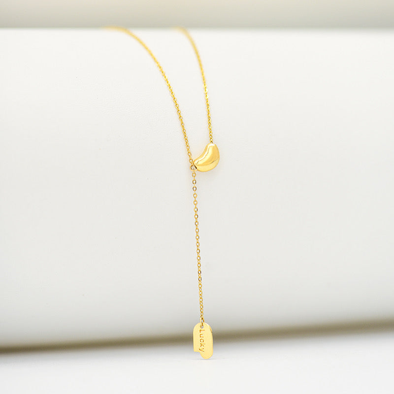 'Lucky' Bean Lariat Necklace