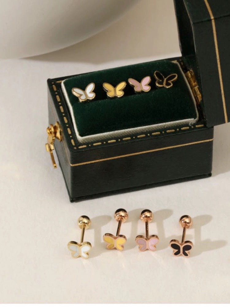 Painted Butterfly Stud Earrings