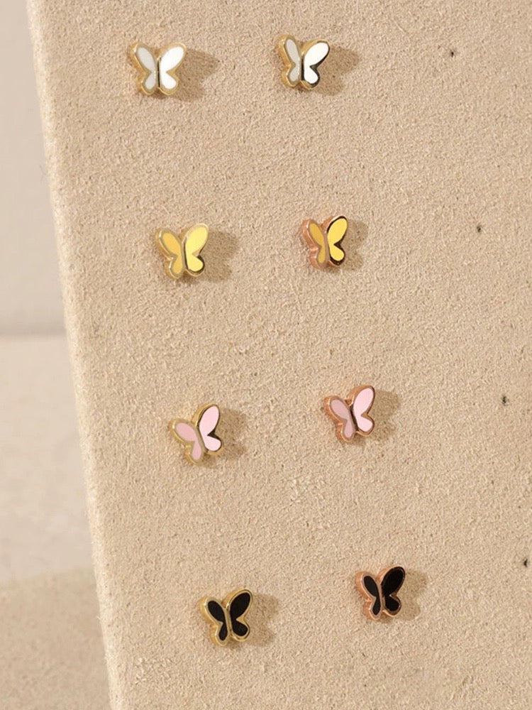 Painted Butterfly Stud Earrings