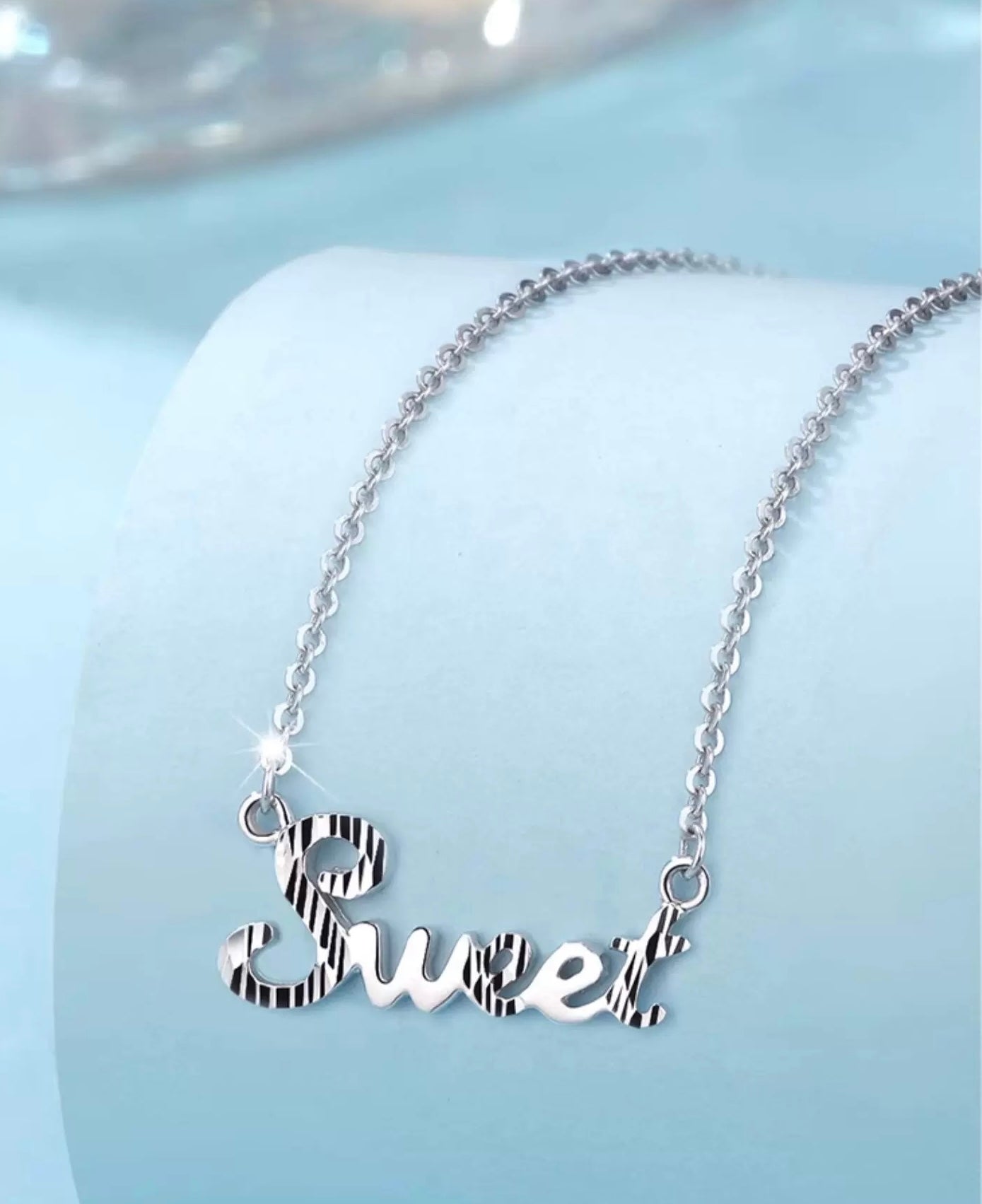 'Sweet' Text Charm Necklace