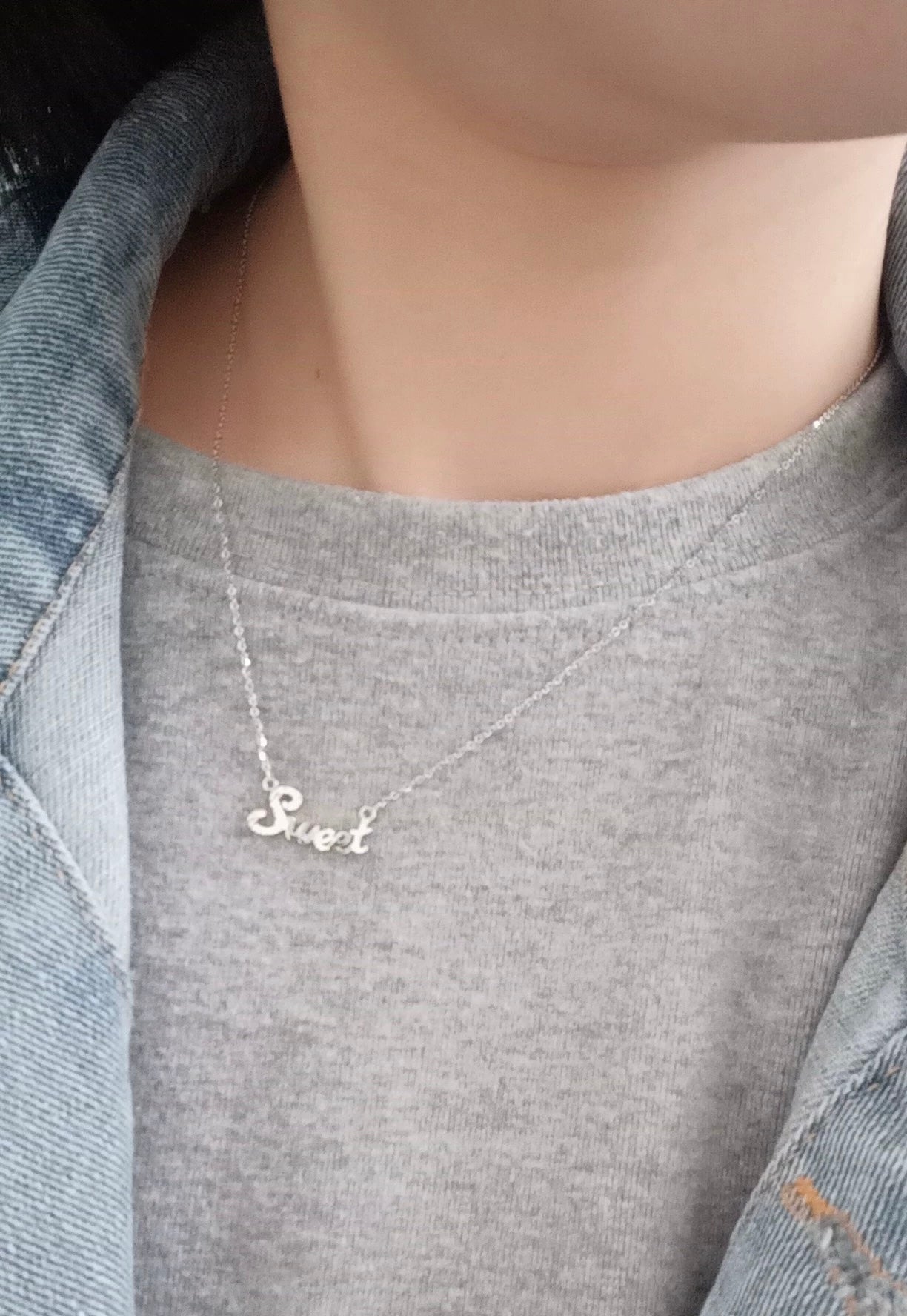 'Sweet' Text Charm Necklace