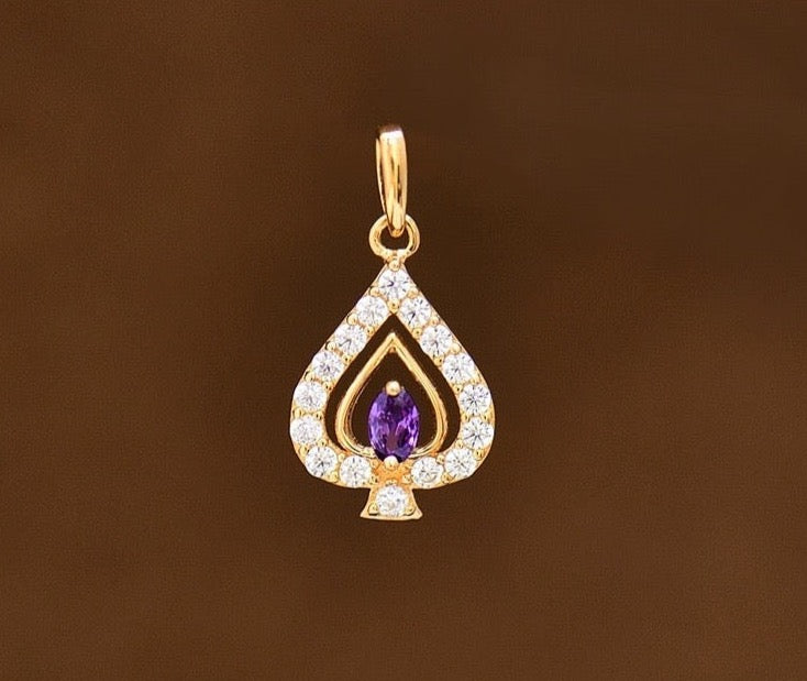 Purple Ace Charm Pendant