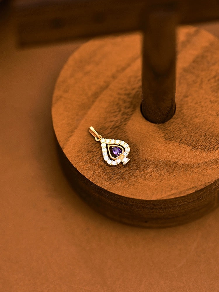 Purple Ace Charm Pendant