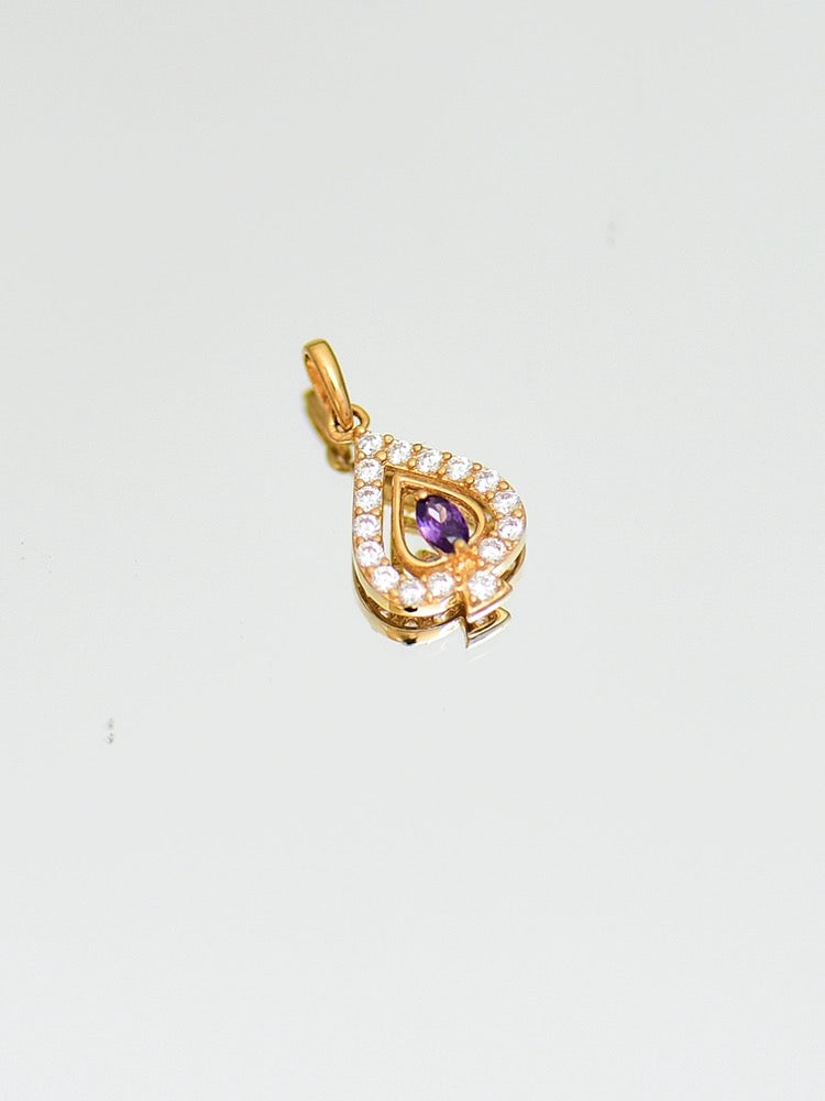 Purple Ace Charm Pendant