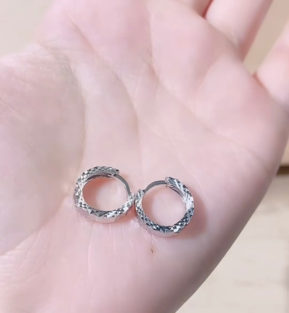 Spiral Mirror Cut Hoop Earrings