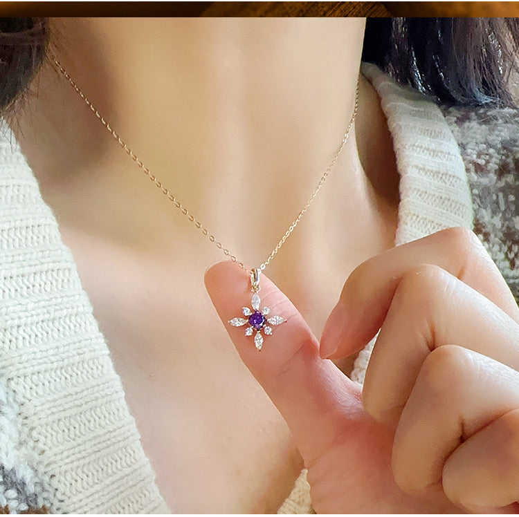 Purple Horizon Flower Charm Pendant