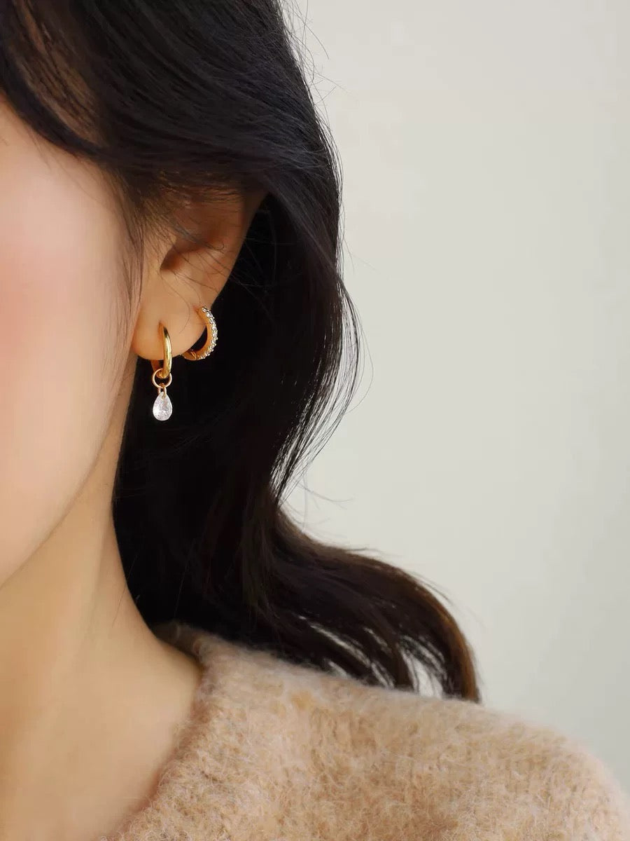 Jennie Detachable Teardrop Huggie Hoops
