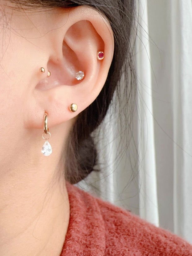 Jennie Detachable Teardrop Huggie Hoops