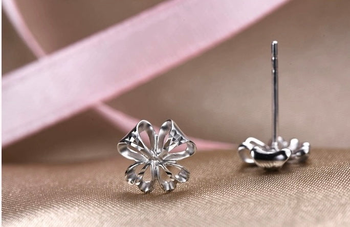 Clover Flower Fold Stud Earrings