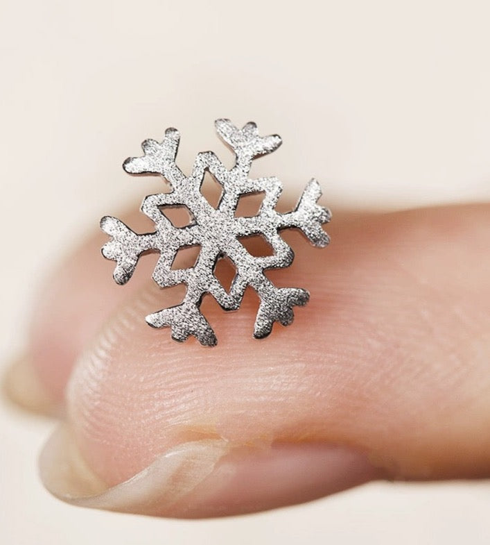 Frosty Snowflake Stud Earrings