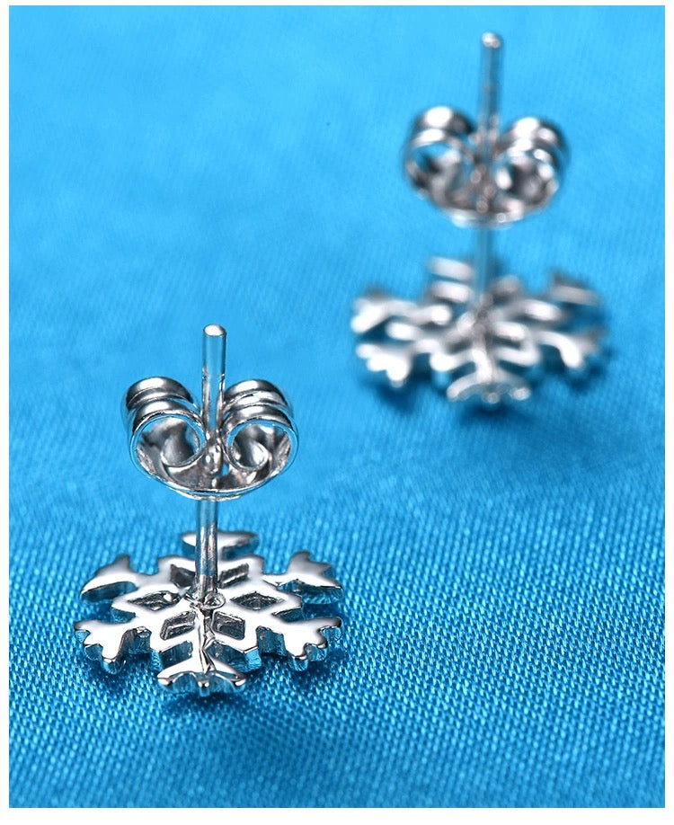 Frosty Snowflake Stud Earrings