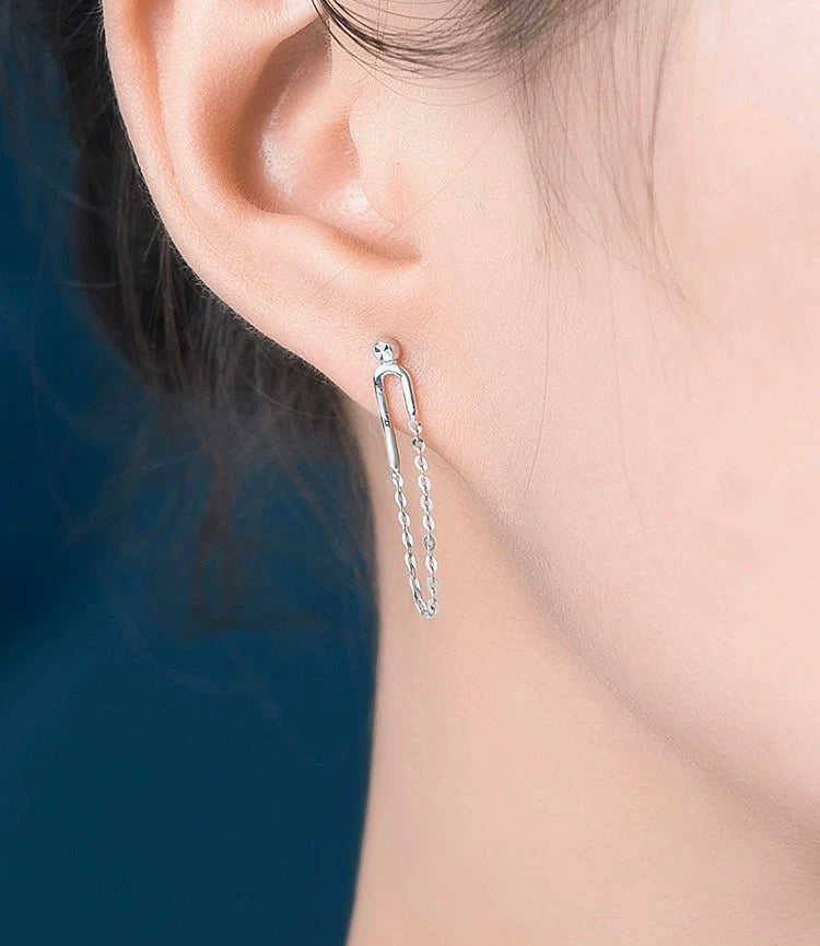 Goddess Chain Stud Earrings