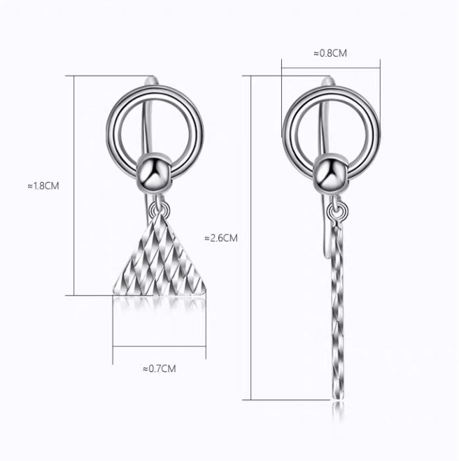 Mirror Pattern Geometric Ear Hook Earrings