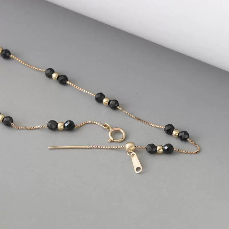 Trio Bead Box Chain Necklace