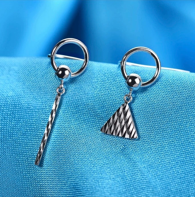 Mirror Pattern Geometric Ear Hook Earrings