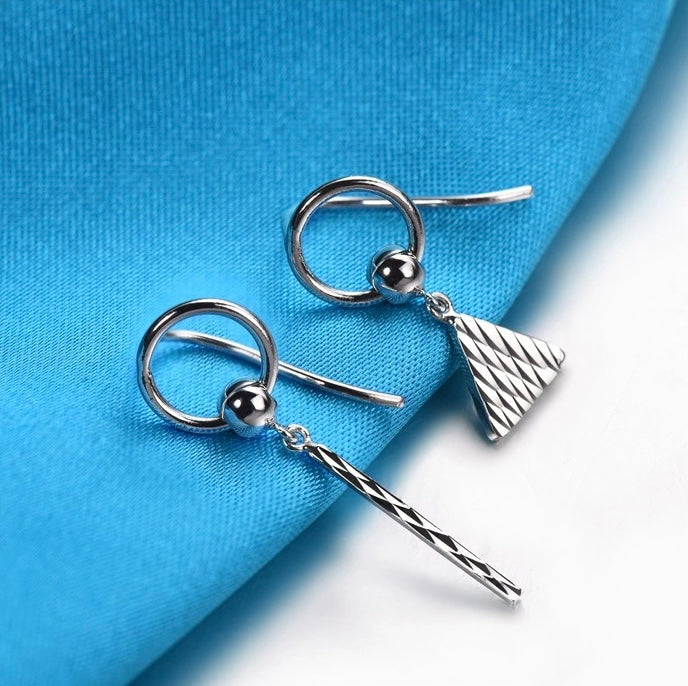 Mirror Pattern Geometric Ear Hook Earrings