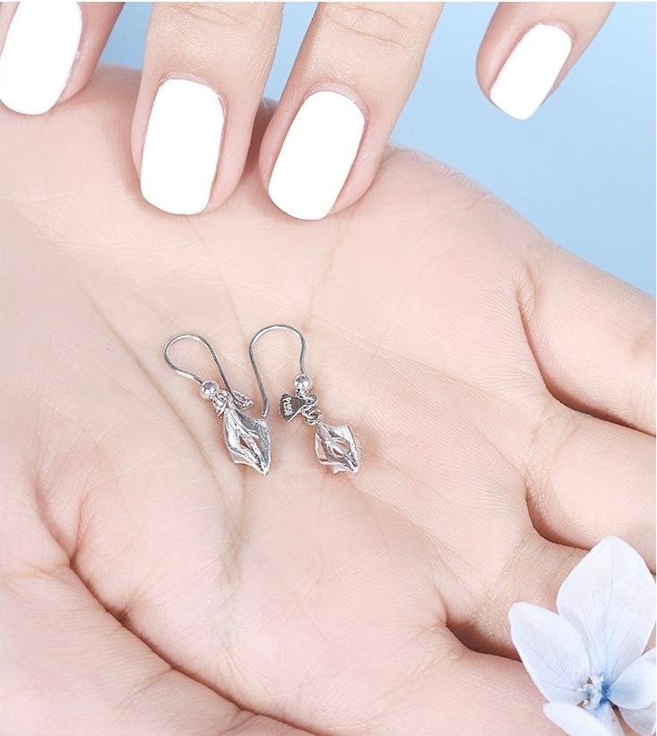 Rhombus Screw Ear Hook Earrings