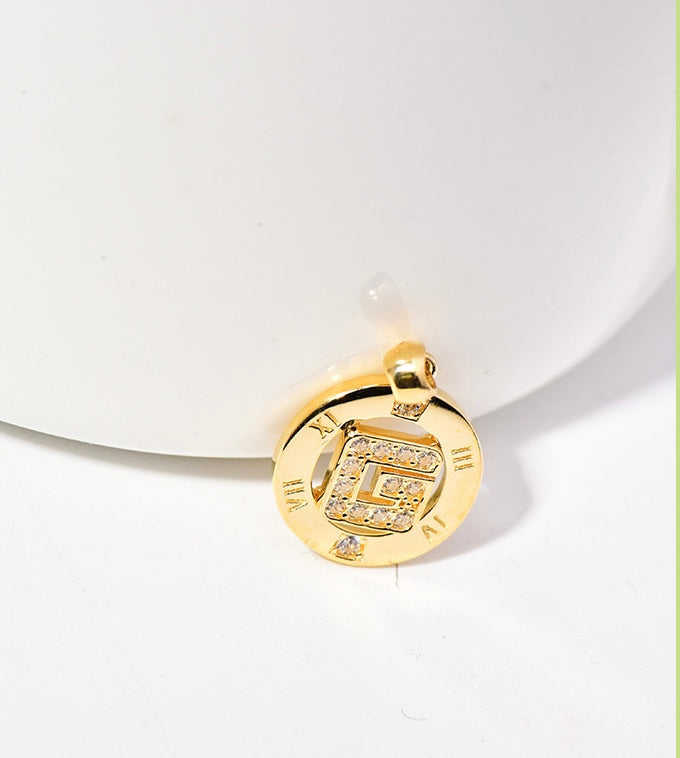 Studded 'G' Dial Charm Pendant