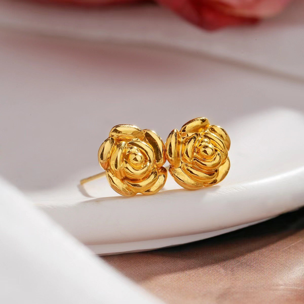 Belle Rose Bud Stud Earrings