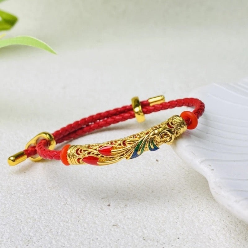 Red Wedding Rope Bracelet