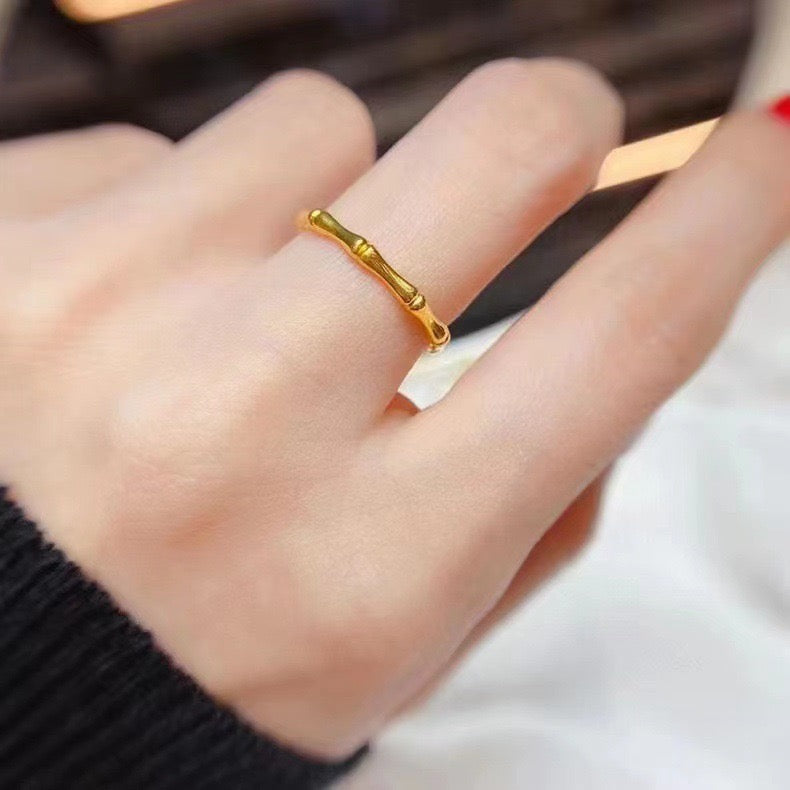 Bamboo Star Stackable Ring