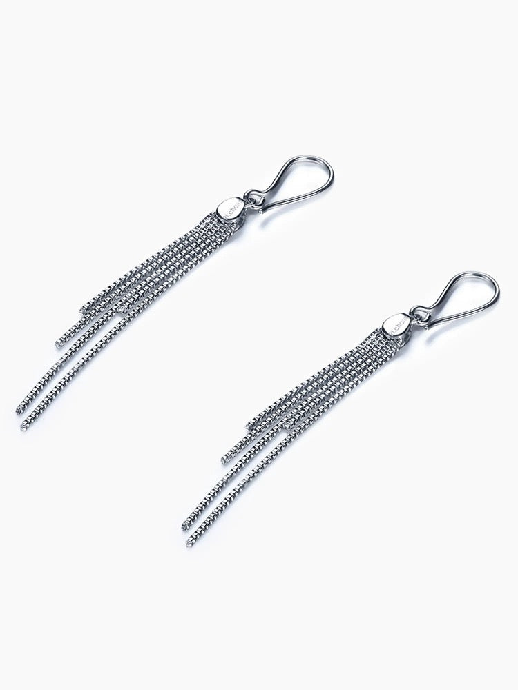 Fringe Box Chains Ear Hook Earrings