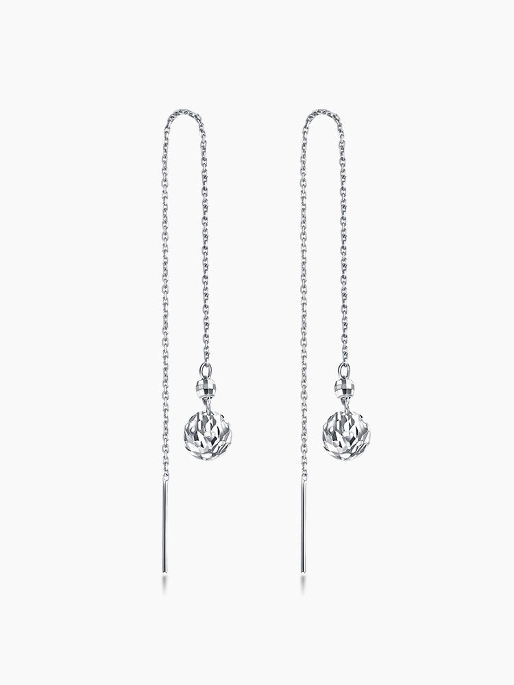 Mirror Dome Drop Chain Earrings