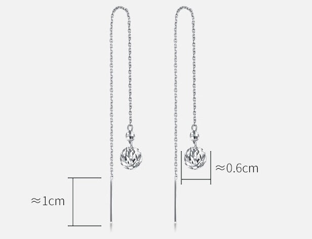 Mirror Dome Drop Chain Earrings