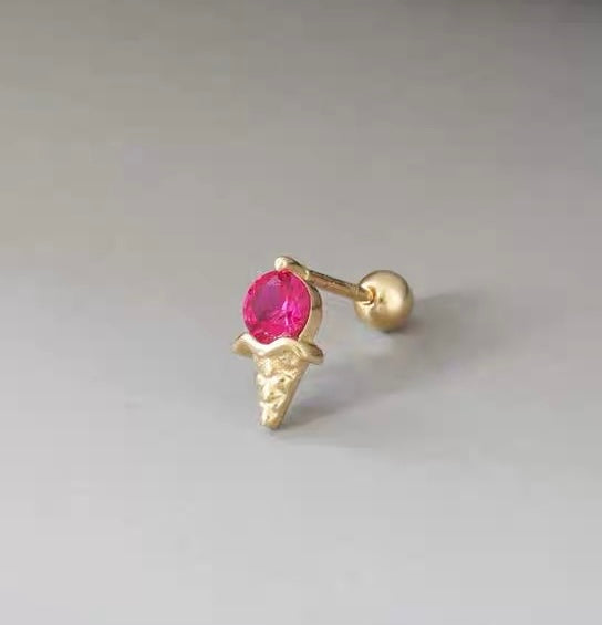 Pink Ice Cream Stud Earrings