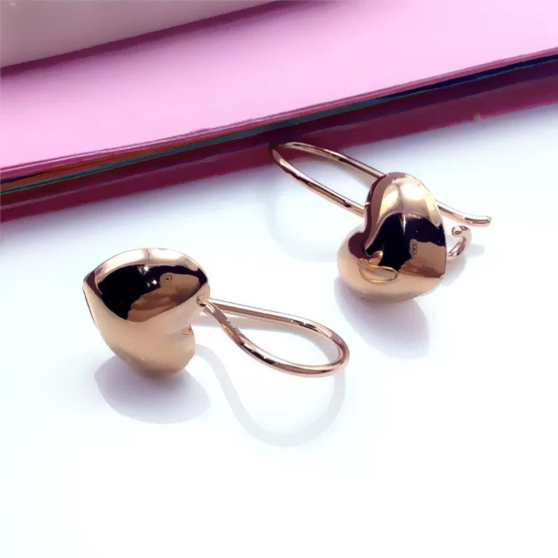 Heart Shield Ear Hook Earrings