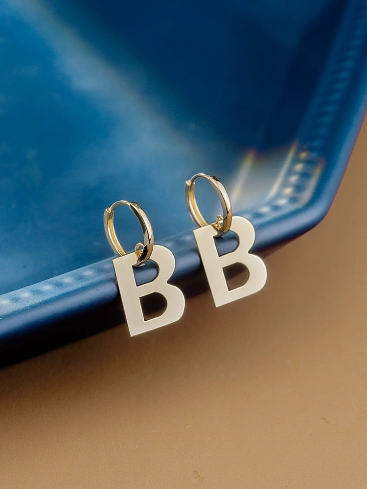 Bold Boss 'B' Huggie Hoops