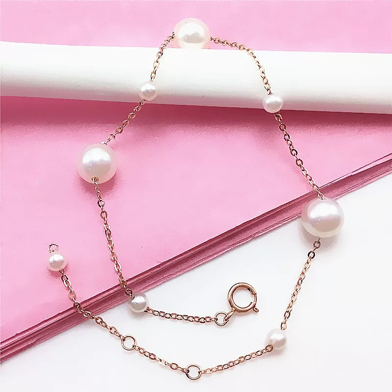 Alternating Pearls Chain Bracelet