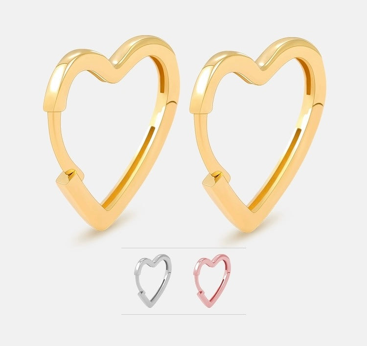 Heart Shaped Huggie Hoops