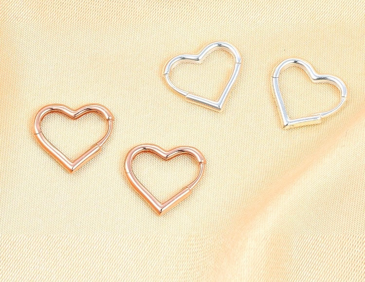 Heart Shaped Huggie Hoops