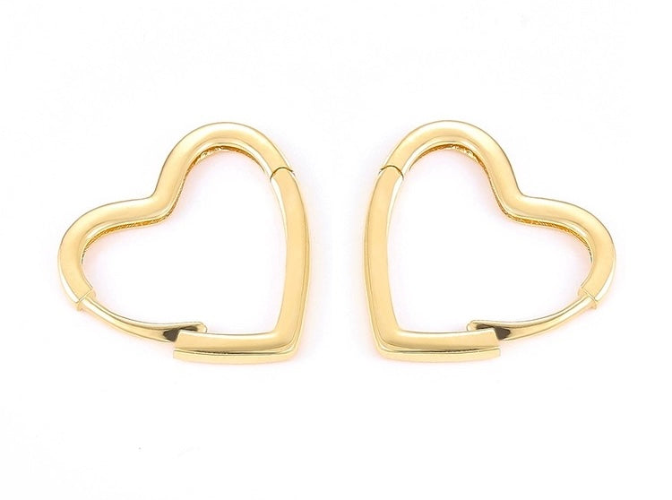 Heart Shaped Huggie Hoops