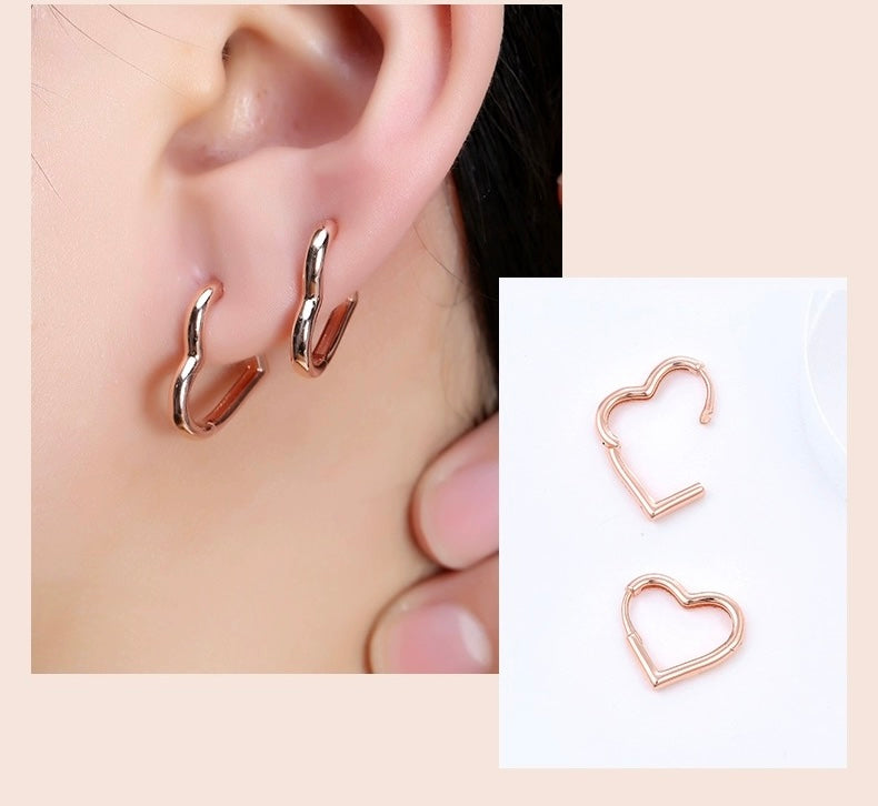 Heart Shaped Huggie Hoops