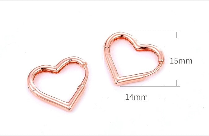 Heart Shaped Huggie Hoops