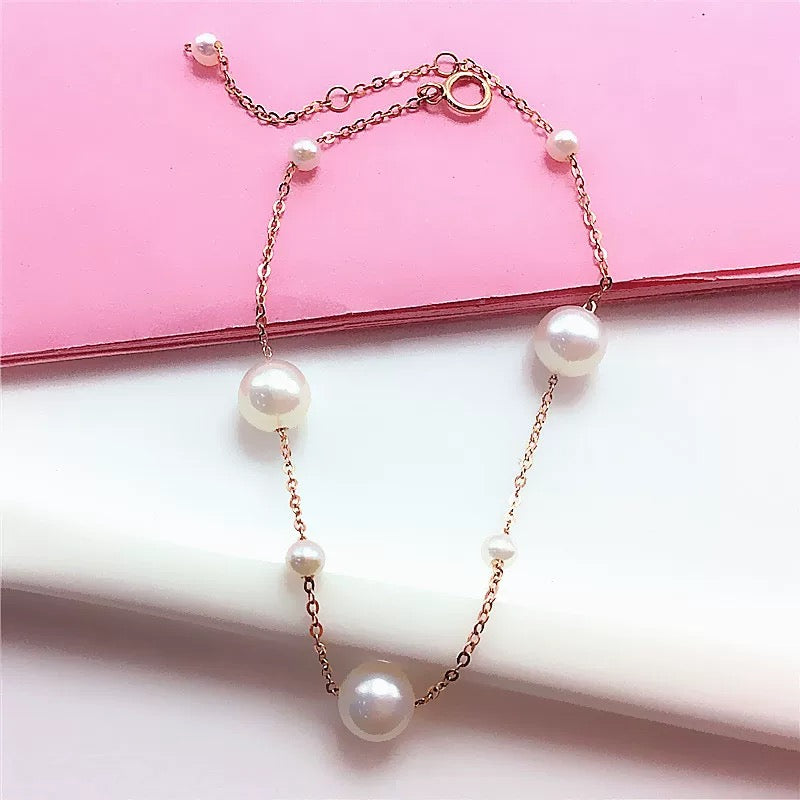 Alternating Pearls Chain Bracelet