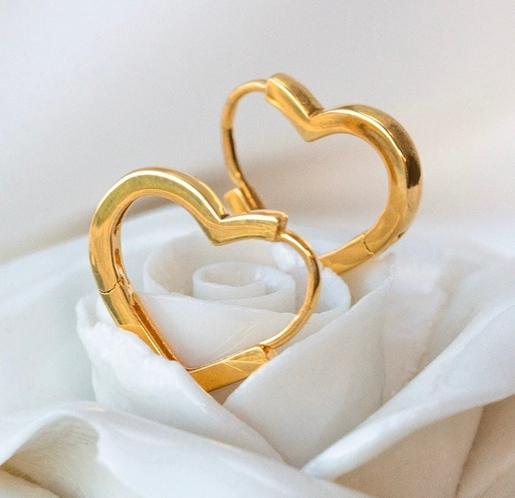 Heart Shaped Huggie Hoops