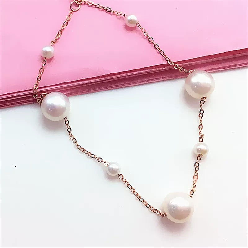 Alternating Pearls Chain Bracelet