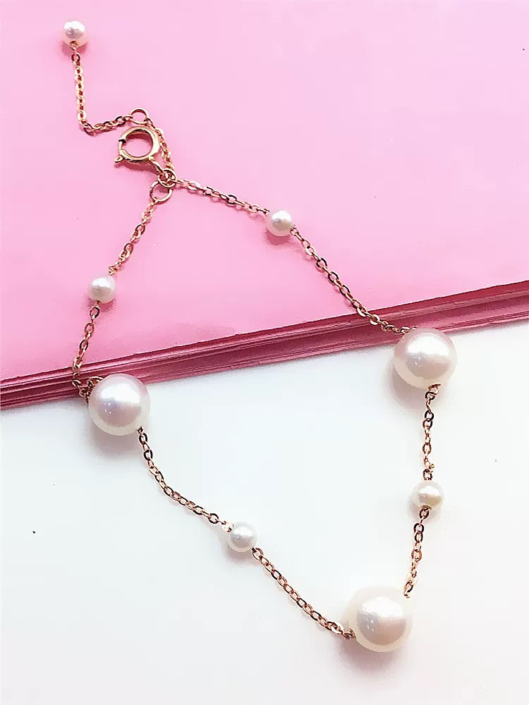 Alternating Pearls Chain Bracelet