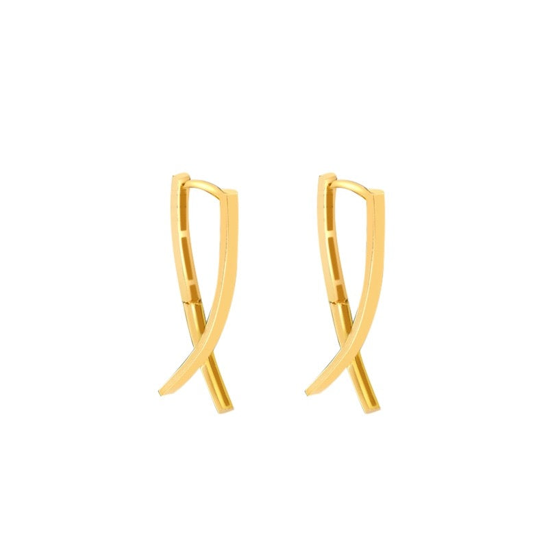 Cross Arch Hoop Earrings