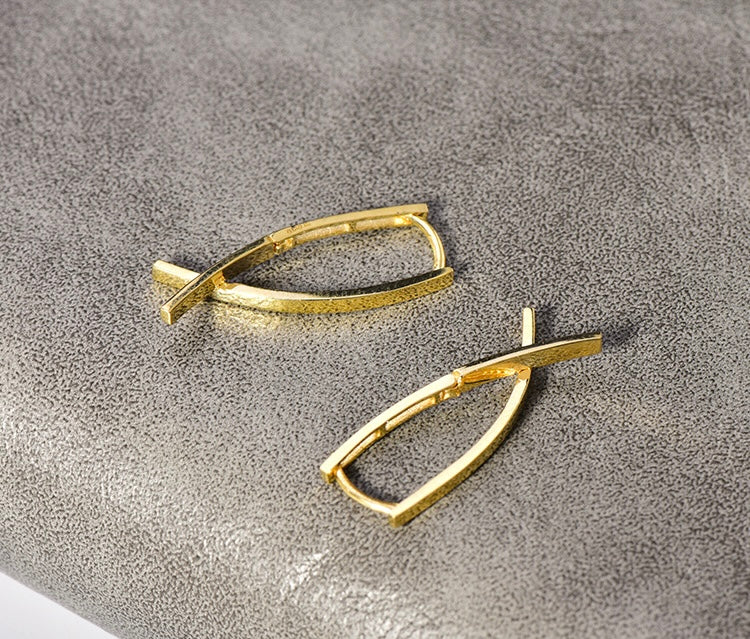 Cross Arch Hoop Earrings