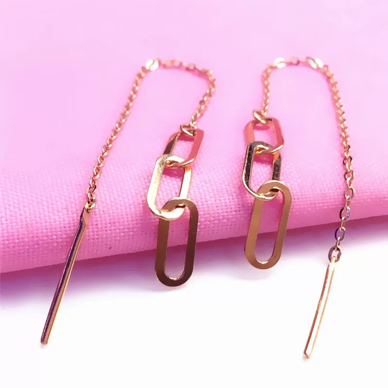 Paperclip Links Chain Earrings