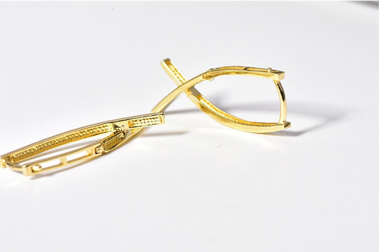 Cross Arch Hoop Earrings