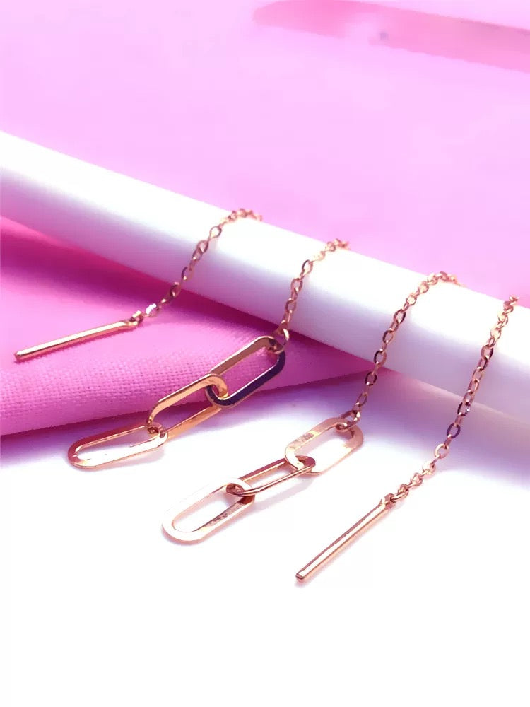 Paperclip Links Chain Earrings