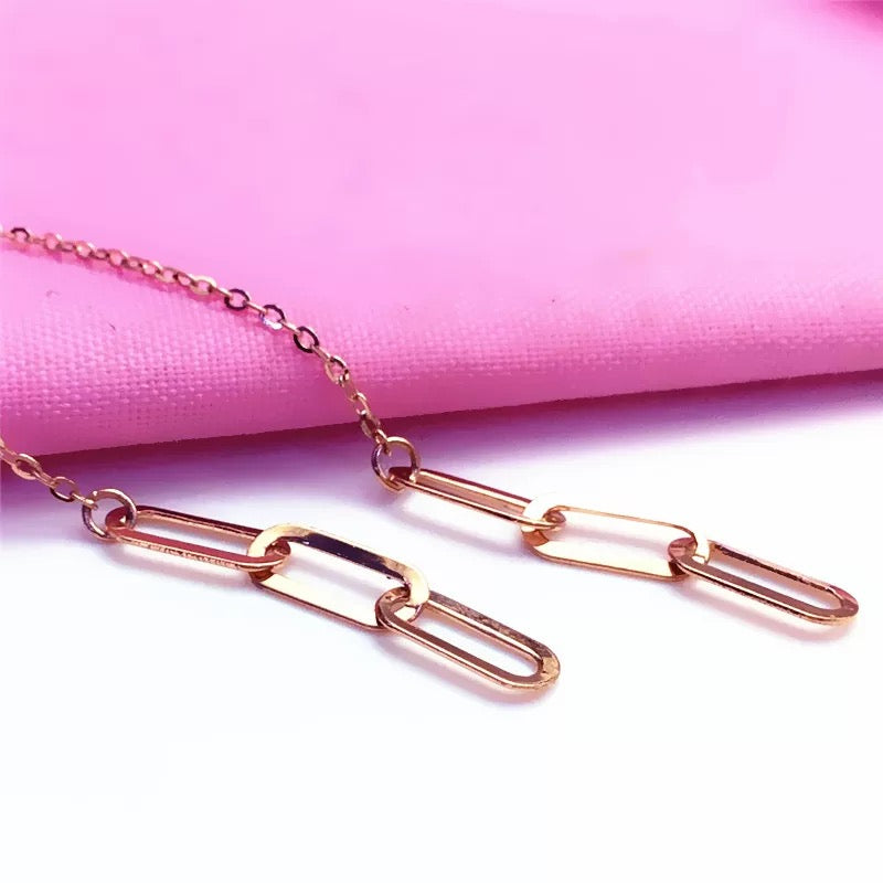 Paperclip Links Chain Earrings