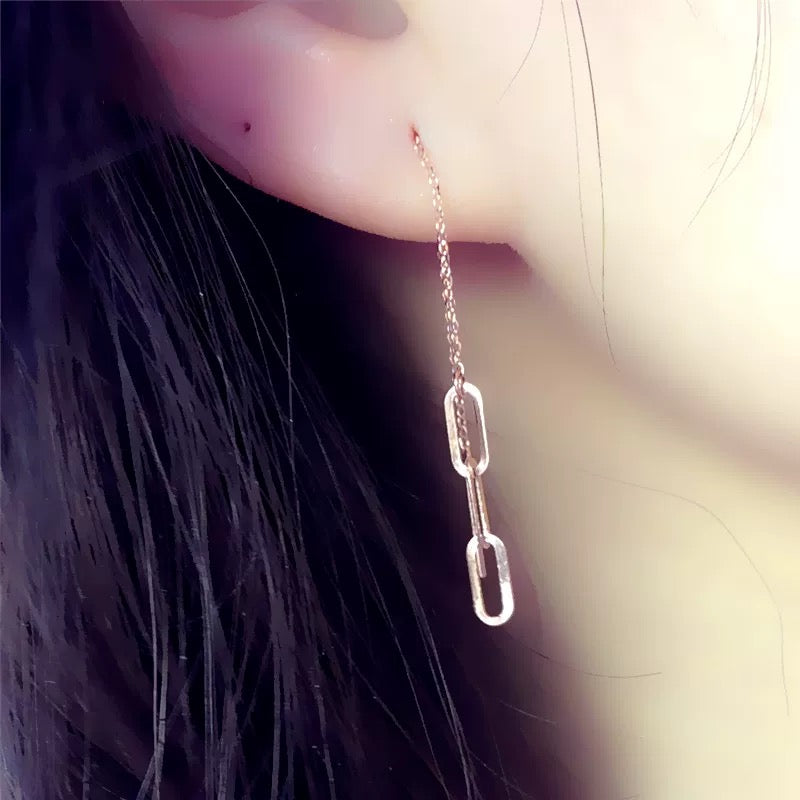 Paperclip Links Chain Earrings